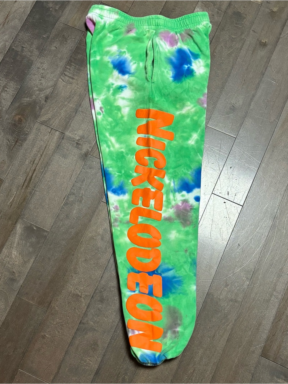 Dumbgood x Nickelodeon Sweatpants S Tie Dye Slime Logo Joggers Green RARE